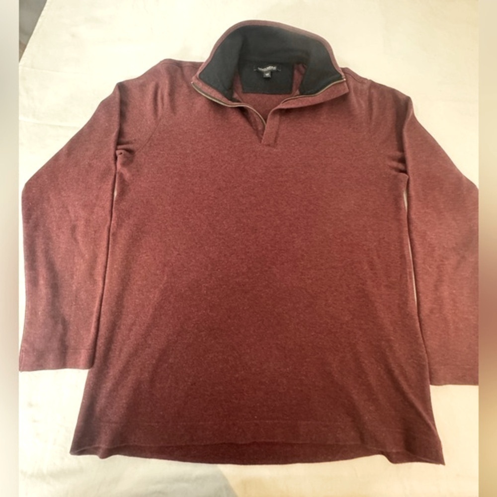 Banana Republic Men's Never Tuck Long Sleeve 1/4 Zip Ottoman Solid Pullover S/P - Picture 2 of 9